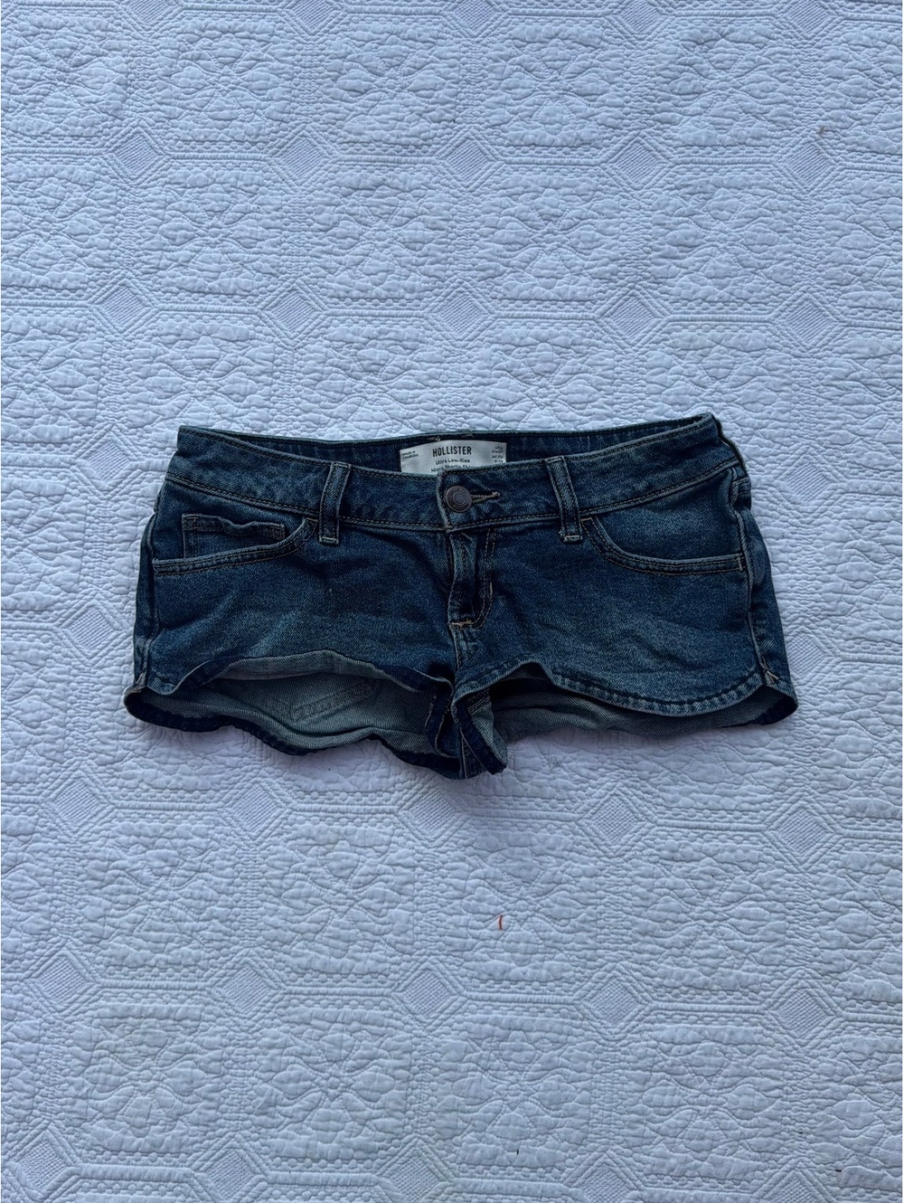 Y2K vintage 2000s Hollister Ultra Low Rise Micro Short Denim Shorts Size 4